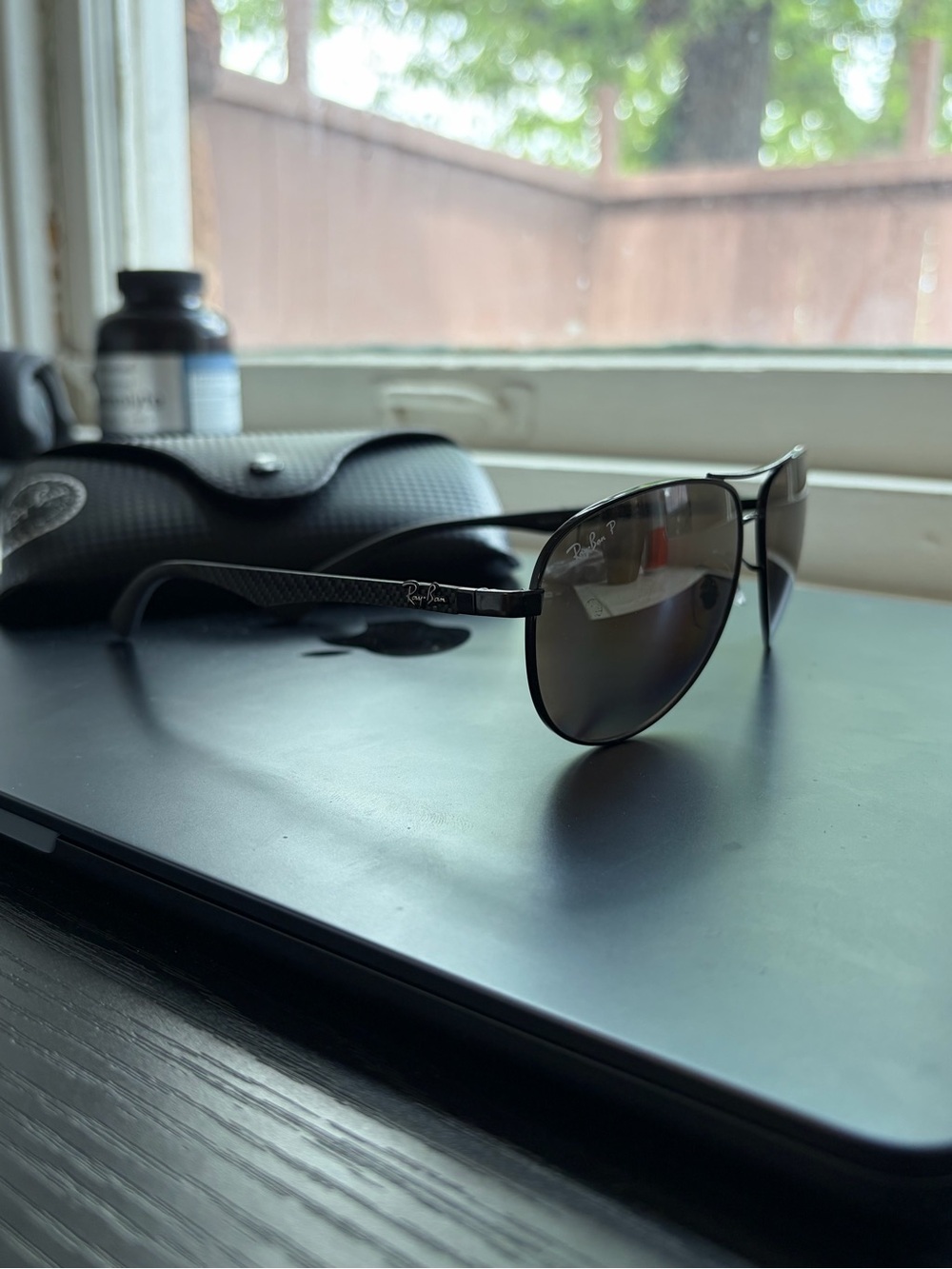 Ray-Ban Black Frame Sunglasses with Brown Lenses